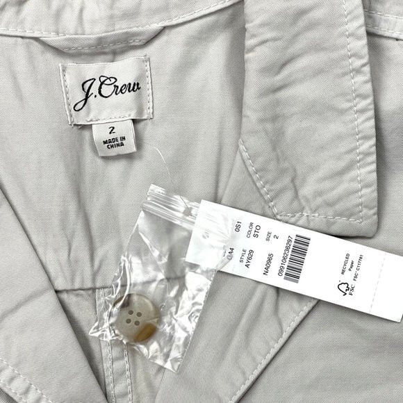 J Crew Foundry Chino Shorts Coveralls Jumpsuit Romper Women 2 NWT $148 Cotton - Picture 9 of 14